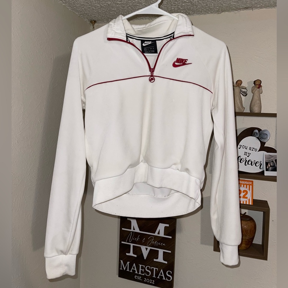 Vintage Nike Y2k Valour Velvet Cropped Half Zip Sweater Sz Xs